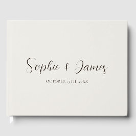 Minimalistische Beige Hochzeit Gästebuch