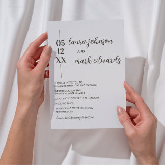 Minimalistische Beige-Hochzeitseinladung Einladung