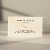 Minimalistische Beige Leinen & Gold Justice Scale Visitenkarte