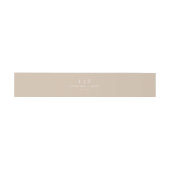 Minimalistische Beige Monogram Wedding Einladungsbanderole (Flach)