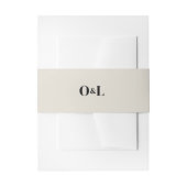 Minimalistische Beige Monogram Wedding Einladungsbanderole (Vorderseite Beispiel)