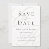 Minimalistische Beige Monogram Wedding Save the Da Date (Vorderseite)