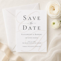 Minimalistische Beige Monogram Wedding Save the Da