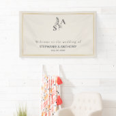 Minimalistische Beige-Monogramm-Wildblume Banner (Insitu)