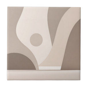 Minimalistische beige organische abstrakte Formen Fliese