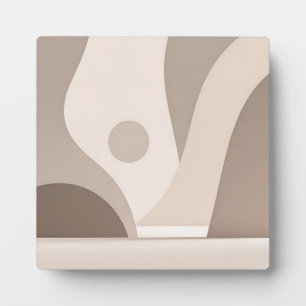 Minimalistische beige organische abstrakte Formen Fotoplatte