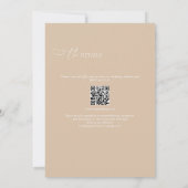 Minimalistische Beige QR Code UAWG alle in einer H Einladung (Rückseite)
