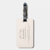 Minimalistische beige-schwarze Fotografie Gepäckanhänger (Rückseite vertikal)