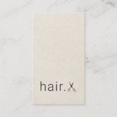 Minimalistische Beige Schwarzer Schere Haarstylist Visitenkarte (Vorderseite)