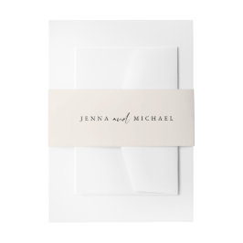 Minimalistische Beige-Script-Hochzeit Einladungsbanderole