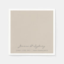 Minimalistische Beige Taupe Skript Hochzeit Custom