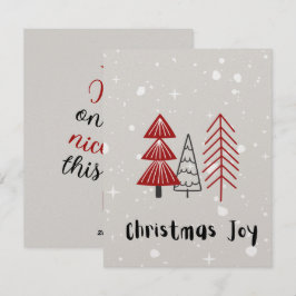 Minimalistische Beige und Rot Frohe Weihnachtsgrüß Feiertagskarte