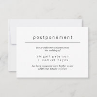 Minimalistische Bekanntgabe der Verschiebung der H