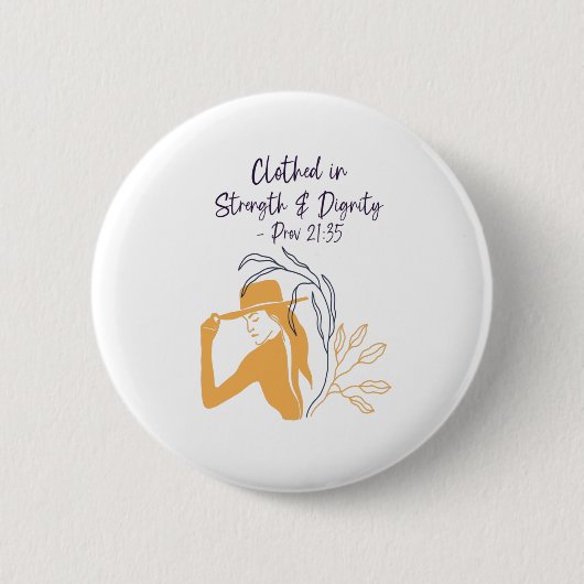 Minimalistische bekleidete Boho Frau Lineart Button (Vorderseite)