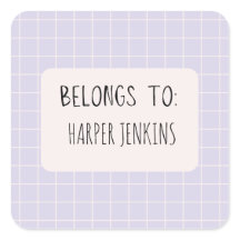 Minimalistische "Belongs to"-Namen für Aufkleber