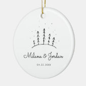 Minimalistische benutzerdefinierte Doppelnamen Dat Keramik Ornament (Links)