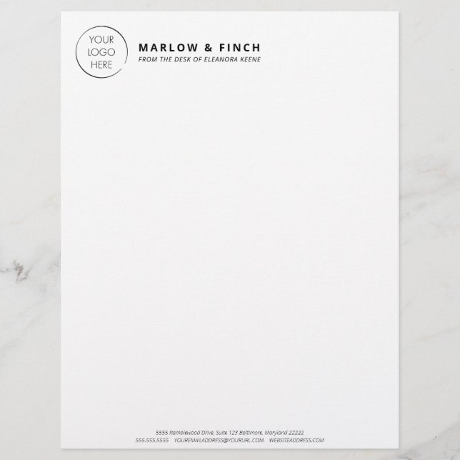 Minimalistische benutzerdefinierte Geschäftskorres Briefbogen (Vorderseite)