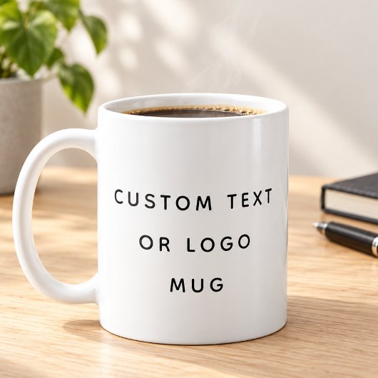Minimalistische benutzerdefinierte Text- oder Logo Kaffeetasse