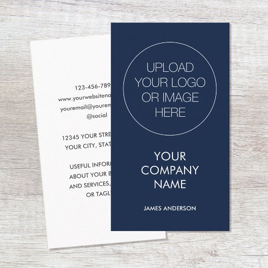 Minimalistische, benutzerspezifische Logo-Navy Blu Visitenkarte
