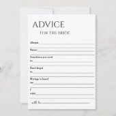 Minimalistische Beratung der Braut Einladung (Vorderseite)