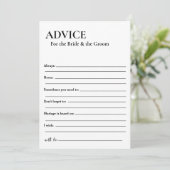 Minimalistische Beratung für Braut und Bräutigam Einladung (Stehend Vorderseite)