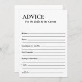 Minimalistische Beratung für Braut und Bräutigam Einladung (Vorne/Hinten)