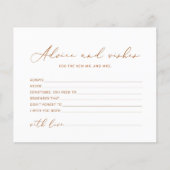 Minimalistische Beratung und Wünsche Brautparty (Vorderseite)