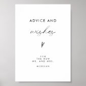 Minimalistische Beratung und Wünsche Hochzeitsschr Poster (Vorne)