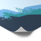 Minimalistische Berg- und Flusslandschaft Poster (Ecke)