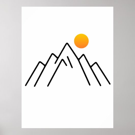 Minimalistische Berge: Ein naturlich Inspiriertes Poster (Vorne)