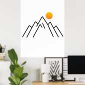 Minimalistische Berge: Ein naturlich Inspiriertes Poster (Heimbüro)