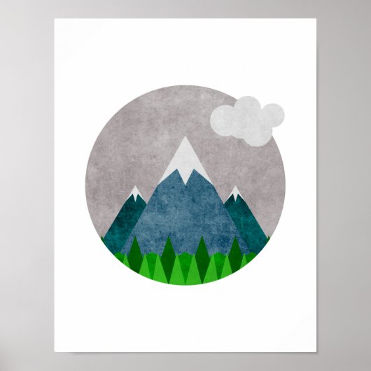 Minimalistische Berge Kunst Poster (Vorne)