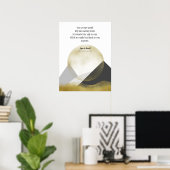 Minimalistische Berge Landschaft Elegante Hochzeit Poster (Heimbüro)