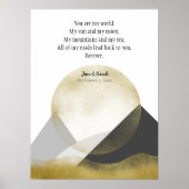 Minimalistische Berge Landschaft Elegante Hochzeit Poster (Vorne)