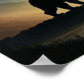 Minimalistische Berge und Silhouette des Schwarzen Poster (Ecke)