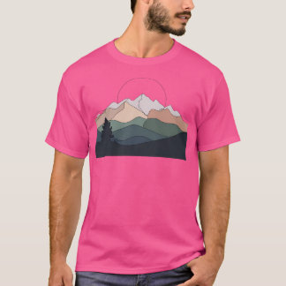 Minimalistische Bergwelt Kunstvoll wandern T-Shirt