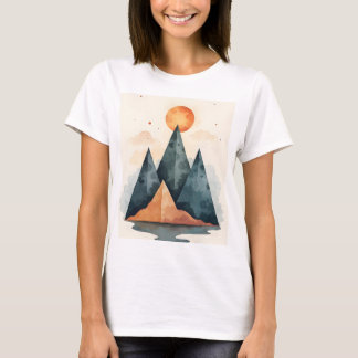 Minimalistische Bergwelt T-Shirt