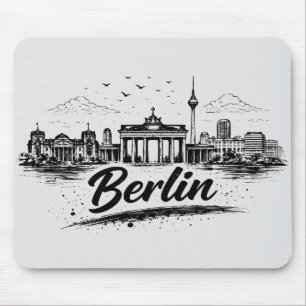 Minimalistische Berlin Deutschland Stadtlandschaft Mousepad