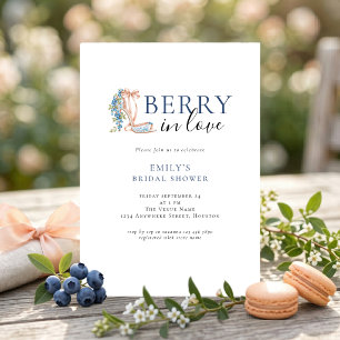 Minimalistische Berry In Love Blueberry Brautparty Einladung