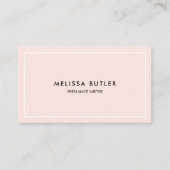 Minimalistische Beruflich-Blush-Pink-Visitenkarte Visitenkarte (Vorderseite)