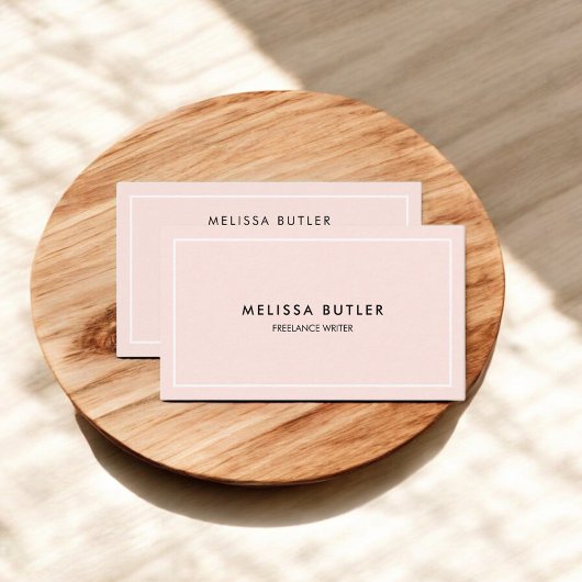Minimalistische Beruflich-Blush-Pink-Visitenkarte Visitenkarte