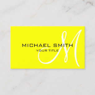 Minimalistische Beruflich-gelbe Monogramm Visitenkarte