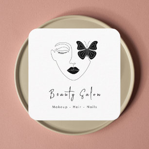 Minimalistische Berufliche Beauty Salon Visitenkar Quadratische Visitenkarte