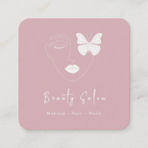 Minimalistische Berufliche Beauty Salon Visitenkar Quadratische Visitenkarte