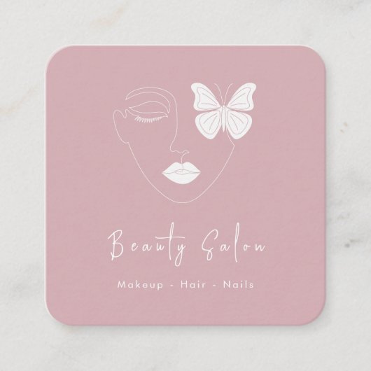 Minimalistische Berufliche Beauty Salon Visitenkar Quadratische Visitenkarte (Vorderseite)
