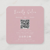 Minimalistische Berufliche Beauty Salon Visitenkar Quadratische Visitenkarte (Rückseite)