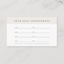 Minimalistische Berufliche Beige-Anstellungskarte Visitenkarte