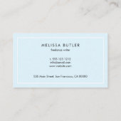 Minimalistische Berufliche Blue-Business-Karte Visitenkarte (Rückseite)