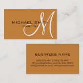 Minimalistische Berufliche Bronze-Monogramm Visitenkarte (Vorne/Hinten)