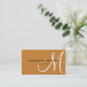 Minimalistische Berufliche Bronze-Monogramm Visitenkarte (Stehend Vorderseite)